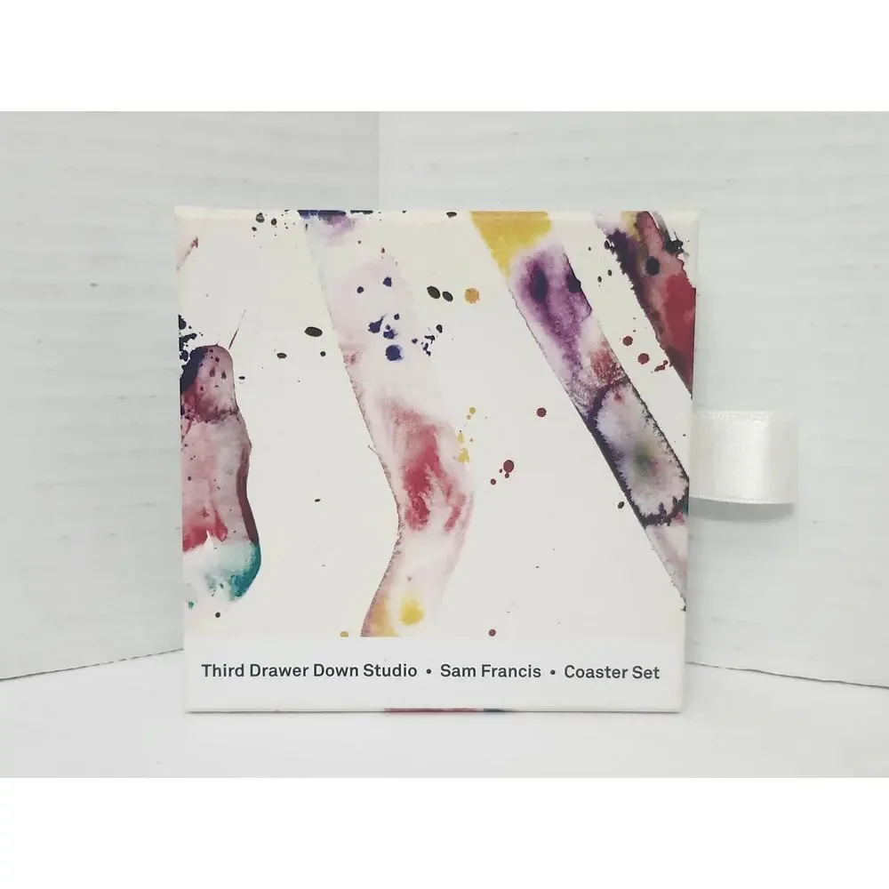 2015 Third Drawer Down Sam Francis Abstract Art Corkboard Coaster Set of 4 Boxed